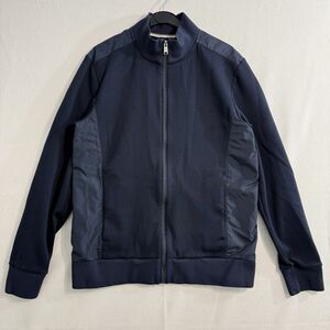 Hugo Boss Navy Full Zip Front Jacket Mens Size Medium *Stains